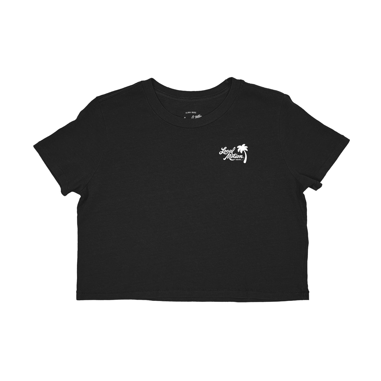 ORIGINAL RAINBOW LOGO CROP TEE in Black - front view