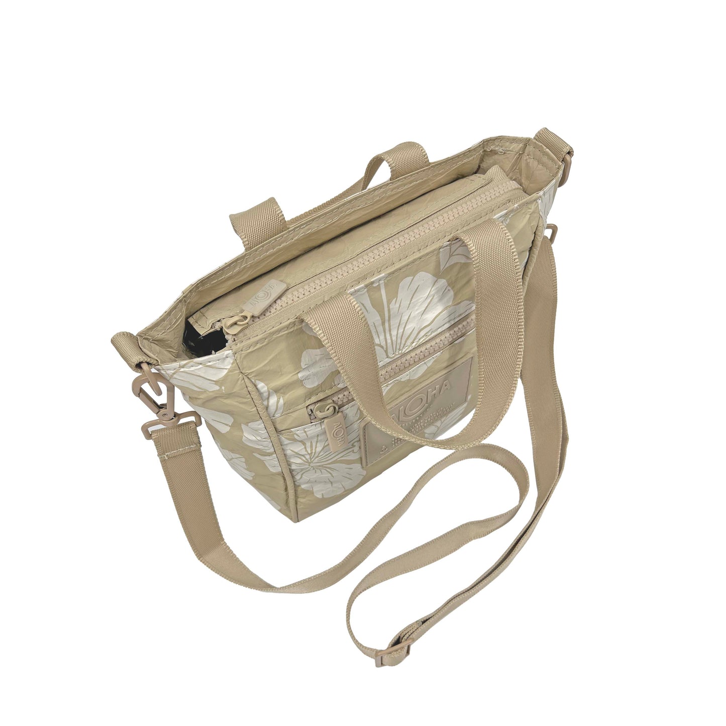 "HIBISCUS STAMP" CROSSBODY | LOCAL MOTION x ALOHA COLLECTION in Dune
