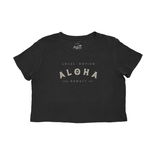 RETRO ALOHA CROP TEE