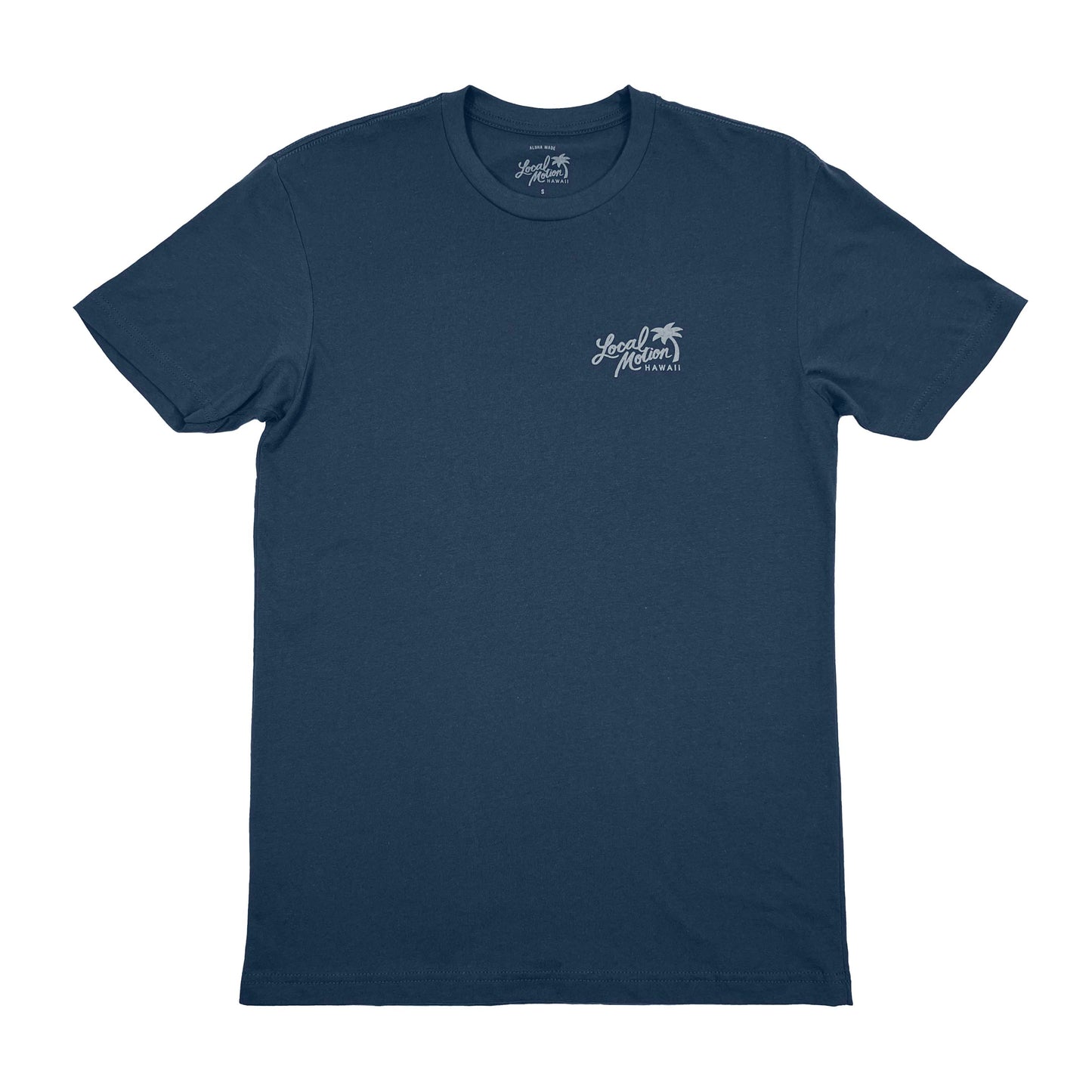 Subtle Wave Scene tee, color indigo, front