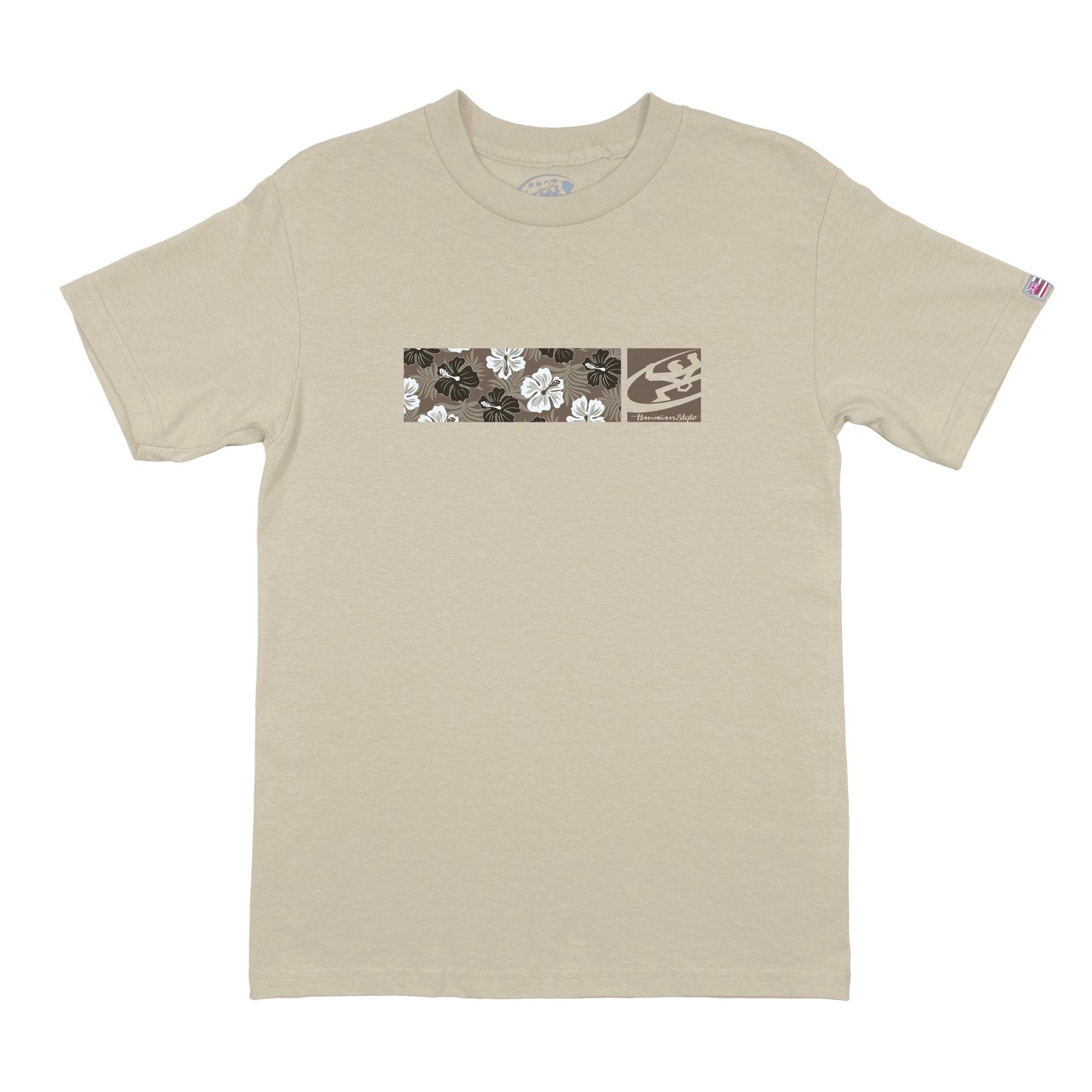 VINTAGE HIBISCUS TEE in Sand - front view