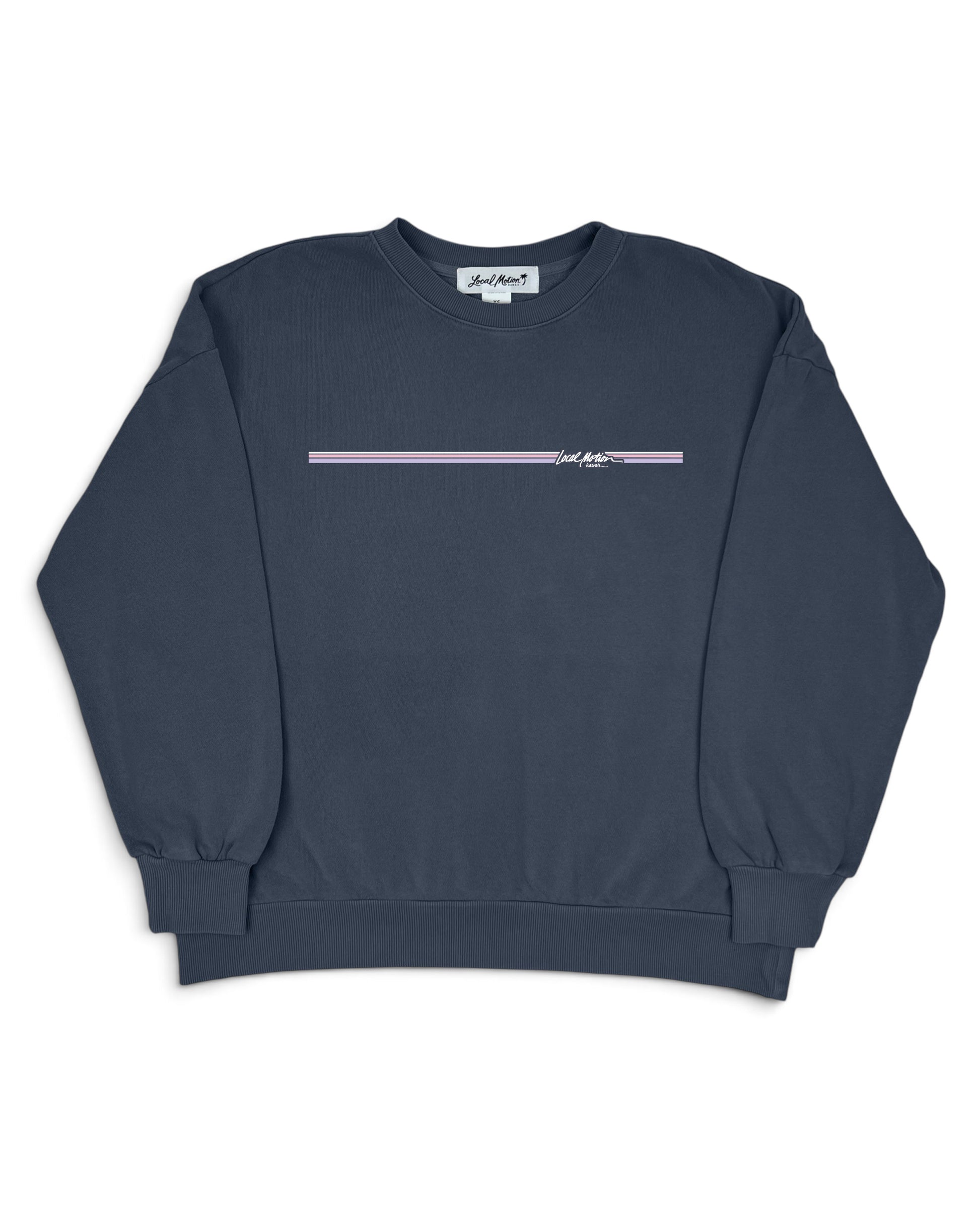 90'S STRIPE BOYFRIEND SWEATSHIRT-Front view [supernova]
