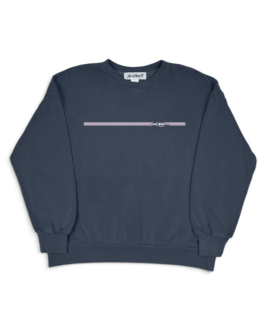 90'S STRIPE BOYFRIEND SWEATSHIRT-Front view [supernova]