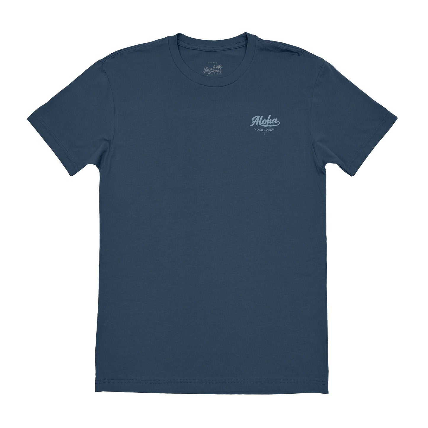 ALOHA BOLT TEE in Indigo - front view