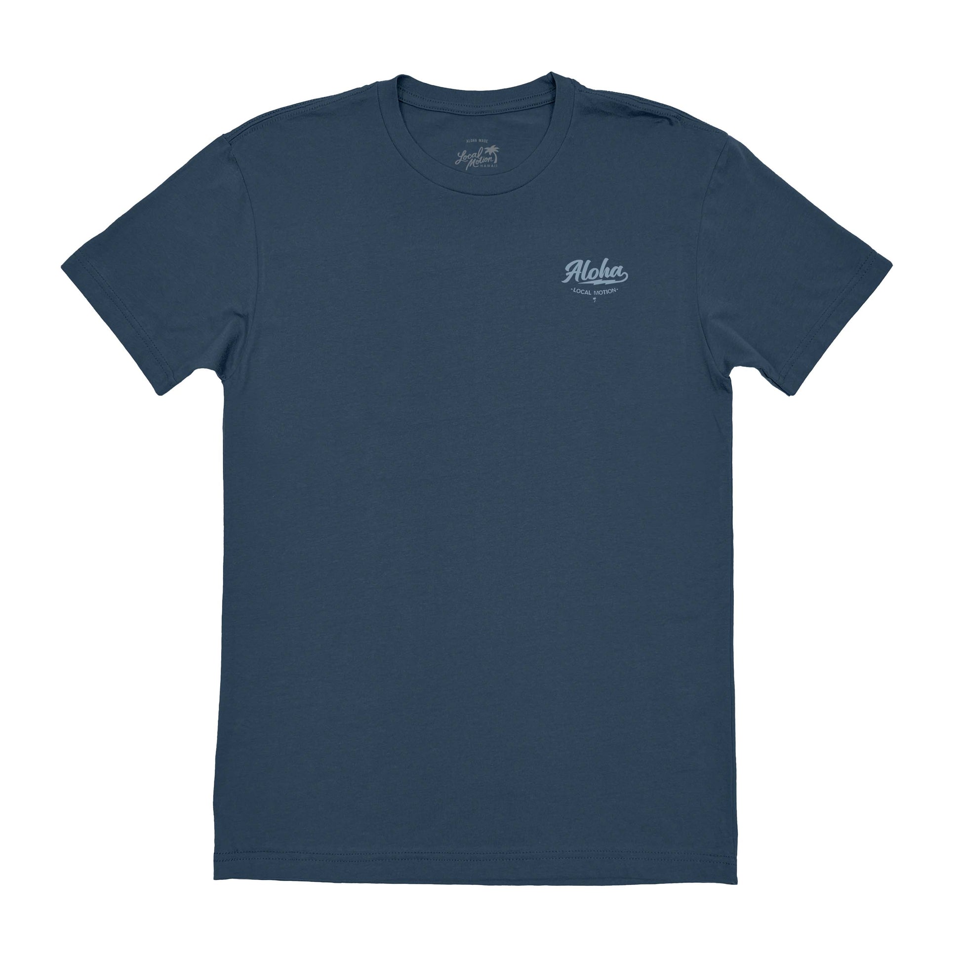 ALOHA BOLT TEE in Indigo - front view