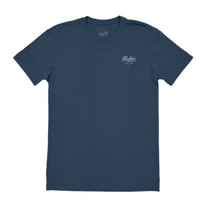 ALOHA BOLT TEE in Indigo - front view