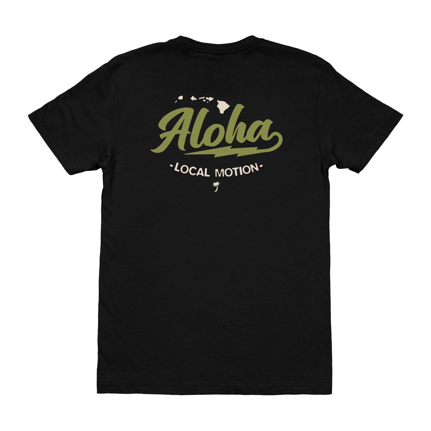 ALOHA BOLT TEE in Black - back view