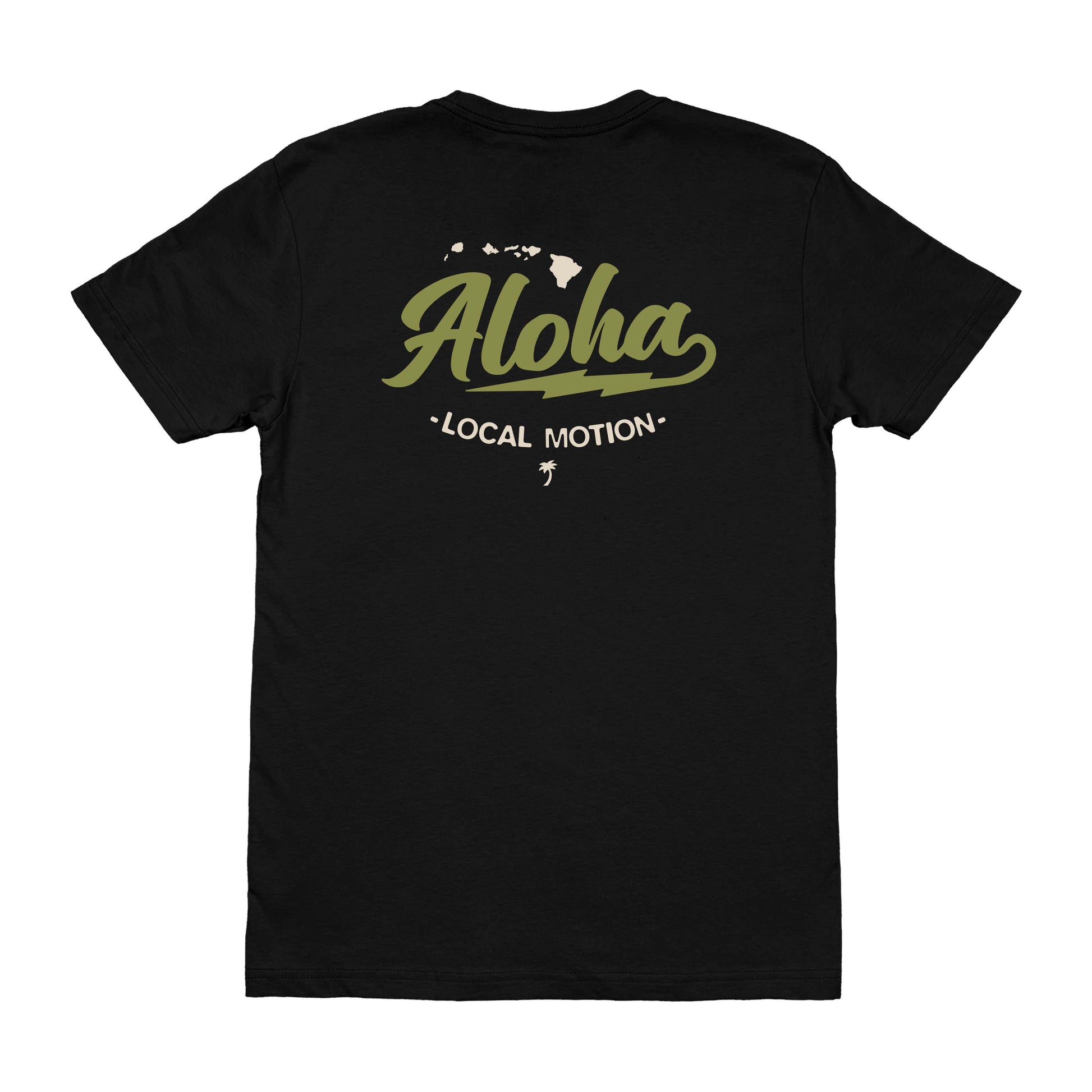 ALOHA BOLT TEE in Black - back view