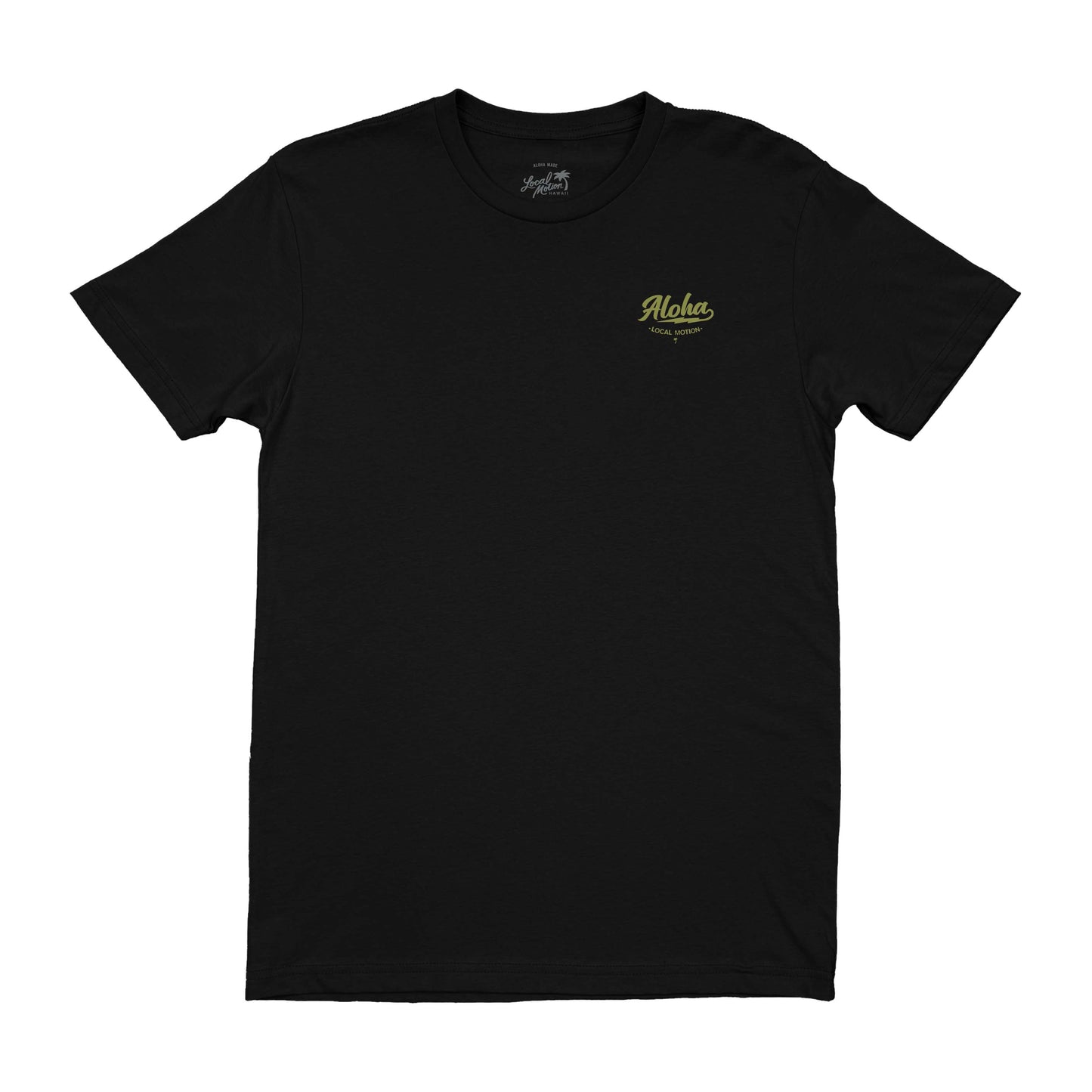 ALOHA BOLT TEE in Black - front view