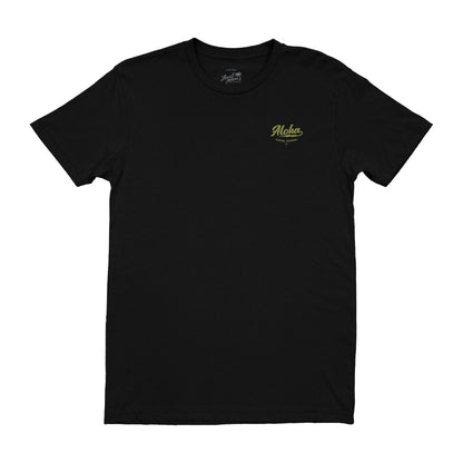 ALOHA BOLT TEE in Black - front view