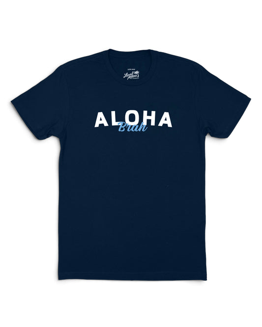 Black t-shirt with anime character and text on a white background [midnight navy]