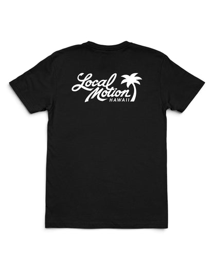 A black short-sleeve t-shirt with a white graphic on the chest [black]