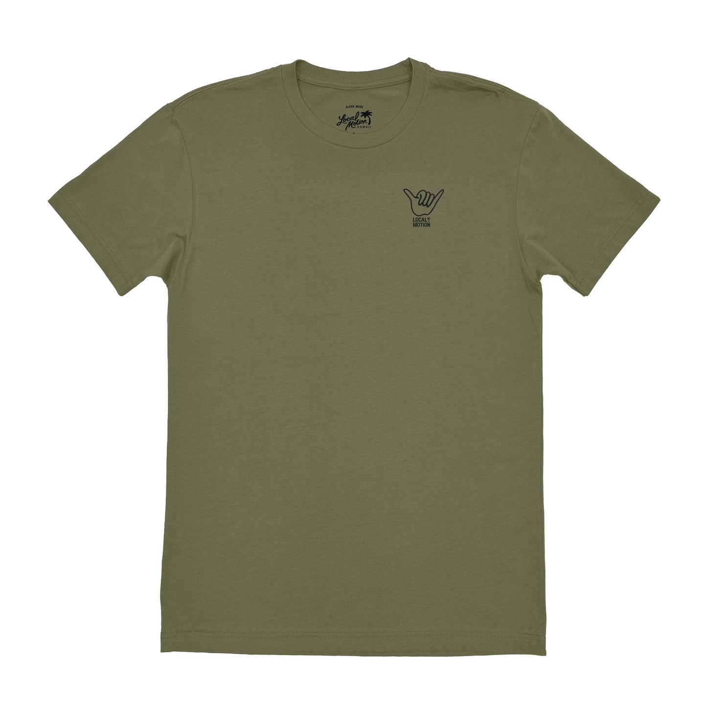 BIG SHAKA TEE in Light Olive - front view