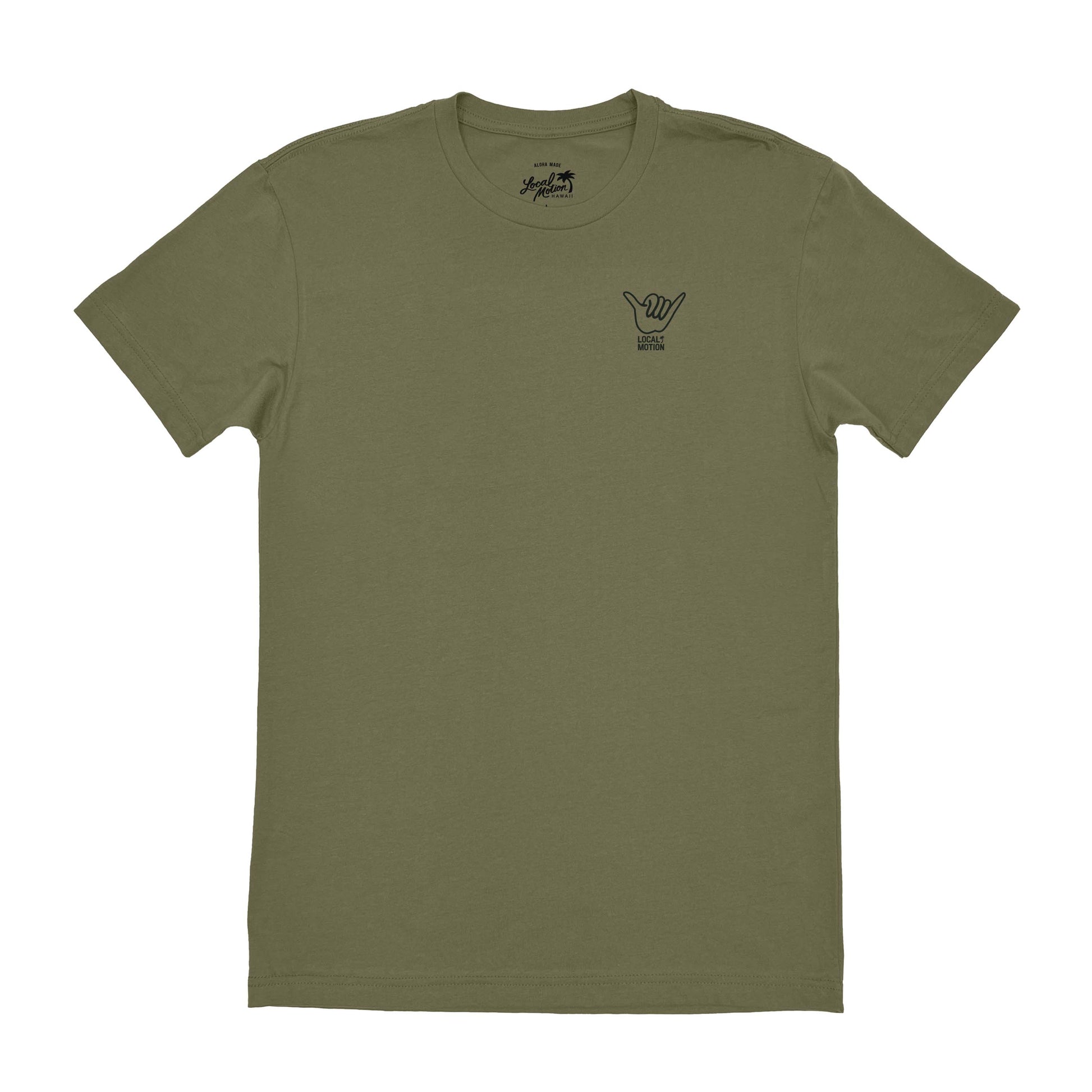 BIG SHAKA TEE in Light Olive - front view