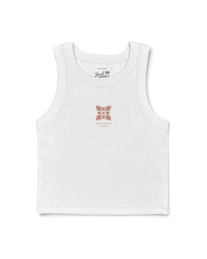 BREADFRUIT RIB CROP TANK in White [white]