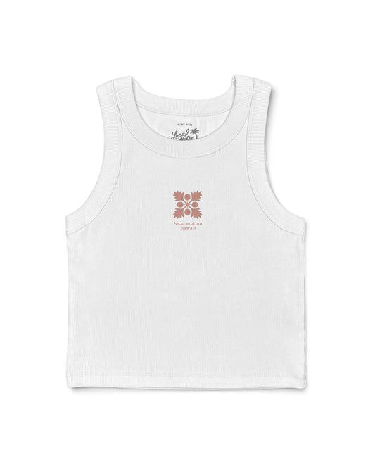 BREADFRUIT RIB CROP TANK in White [white]