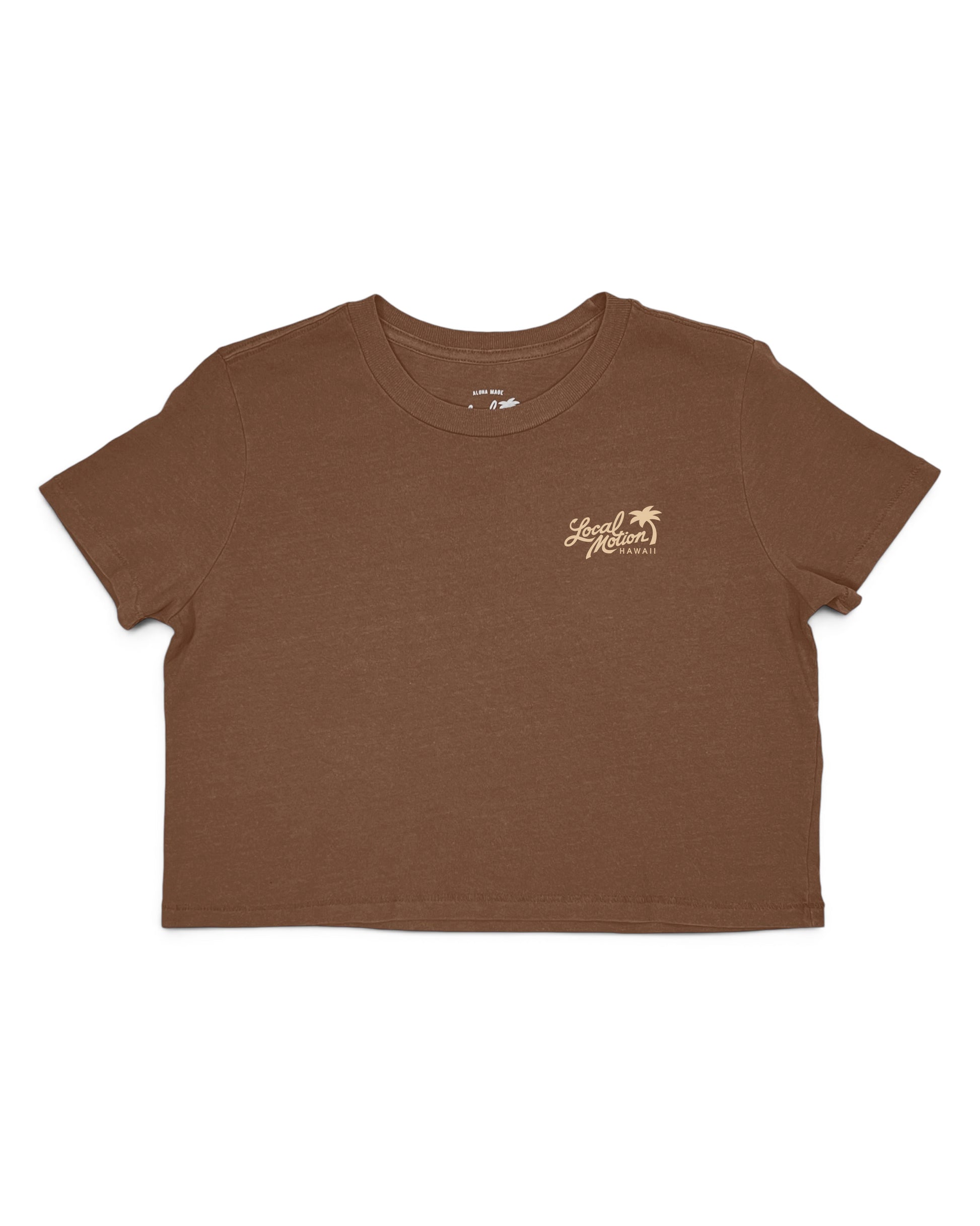 CHEE HUU CROP TEE in Brown-FRONT View [brown]