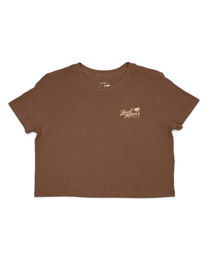 CHEE HUU CROP TEE in Brown-FRONT View [brown]