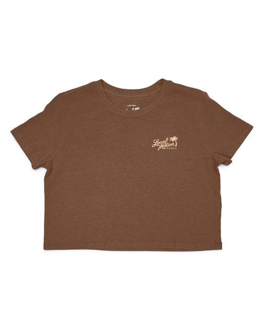 CHEE HUU CROP TEE in Brown-FRONT View [brown]