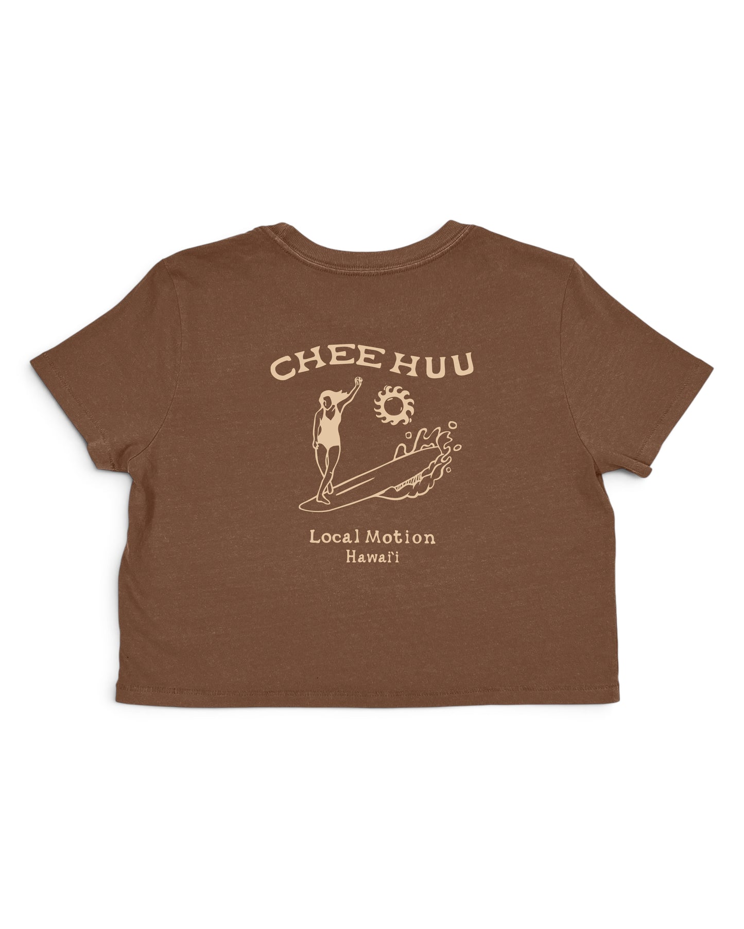 CHEE HUU CROP TEE in Brown-BACK View [brown]
