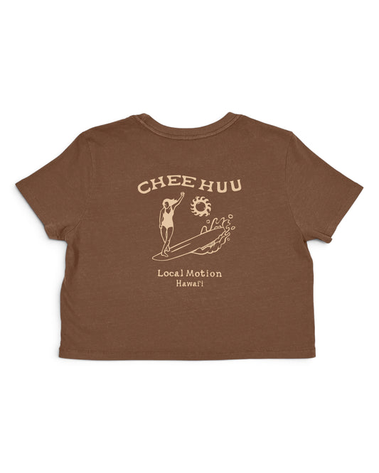 CHEE HUU CROP TEE in Brown-BACK View [brown]