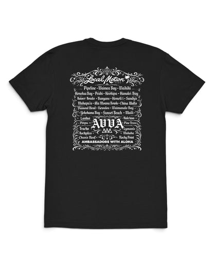 A black short-sleeve t-shirt with a white graphic print on the back [black]