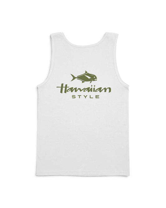 Fish logo on white tank top [white]
