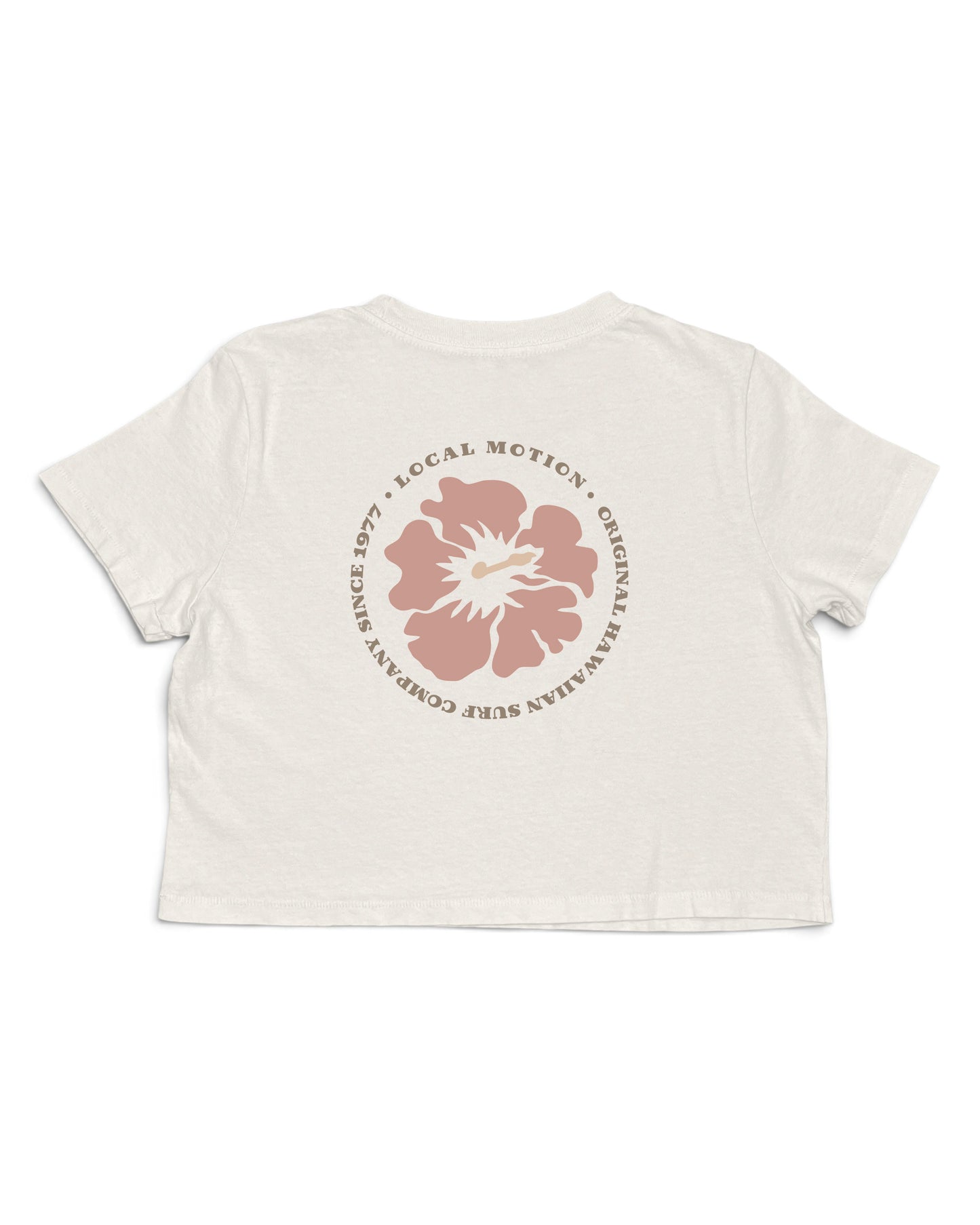 HIBISCUS ROUND CROP TEE in Cream-Back View [cream]