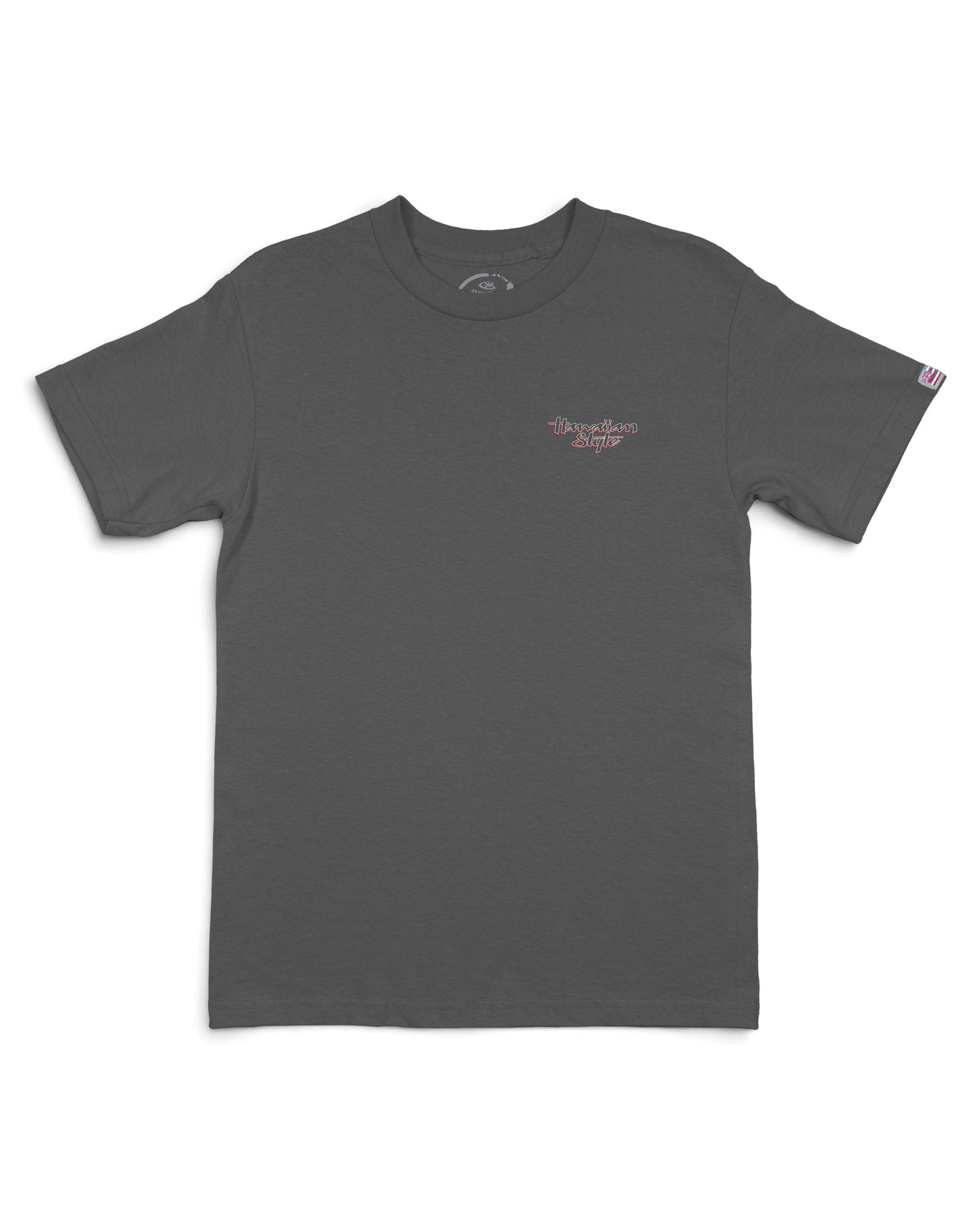 A dark navy blue long-sleeve crewneck shirt [charcoal]