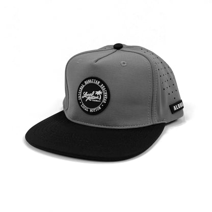 KUNAH'S SNAPBACK HAT in Charcoal - side view [charcoal]