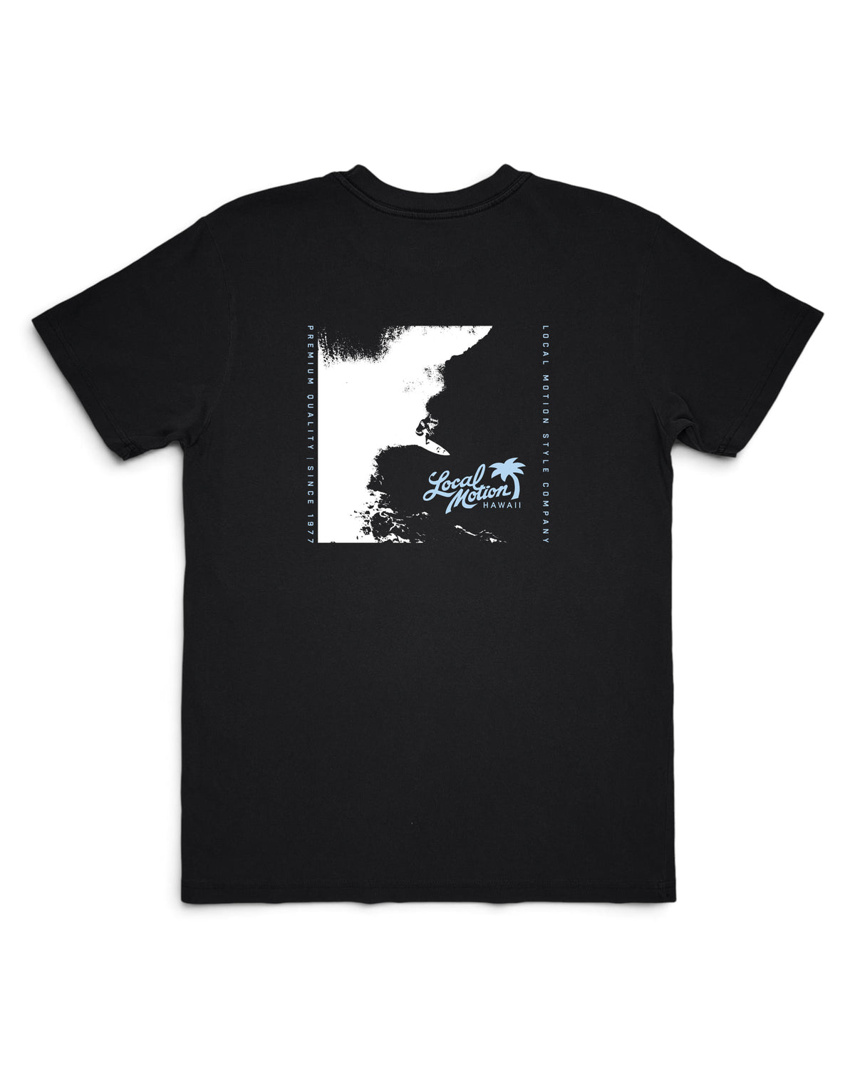 Graphic of faded surf print with surfer [black]