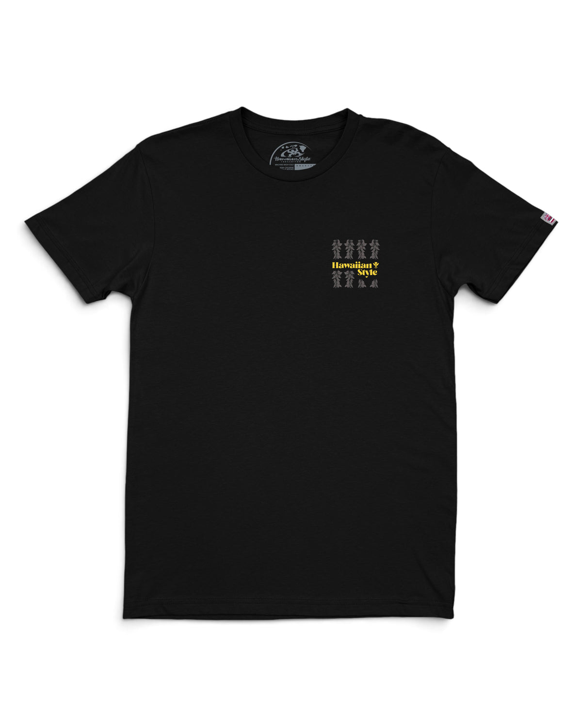 A shirt with Hawaiian style logo on chest [black]