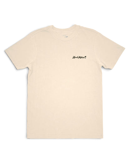 A cream-colored short-sleeve crewneck t-shirt [parchment]