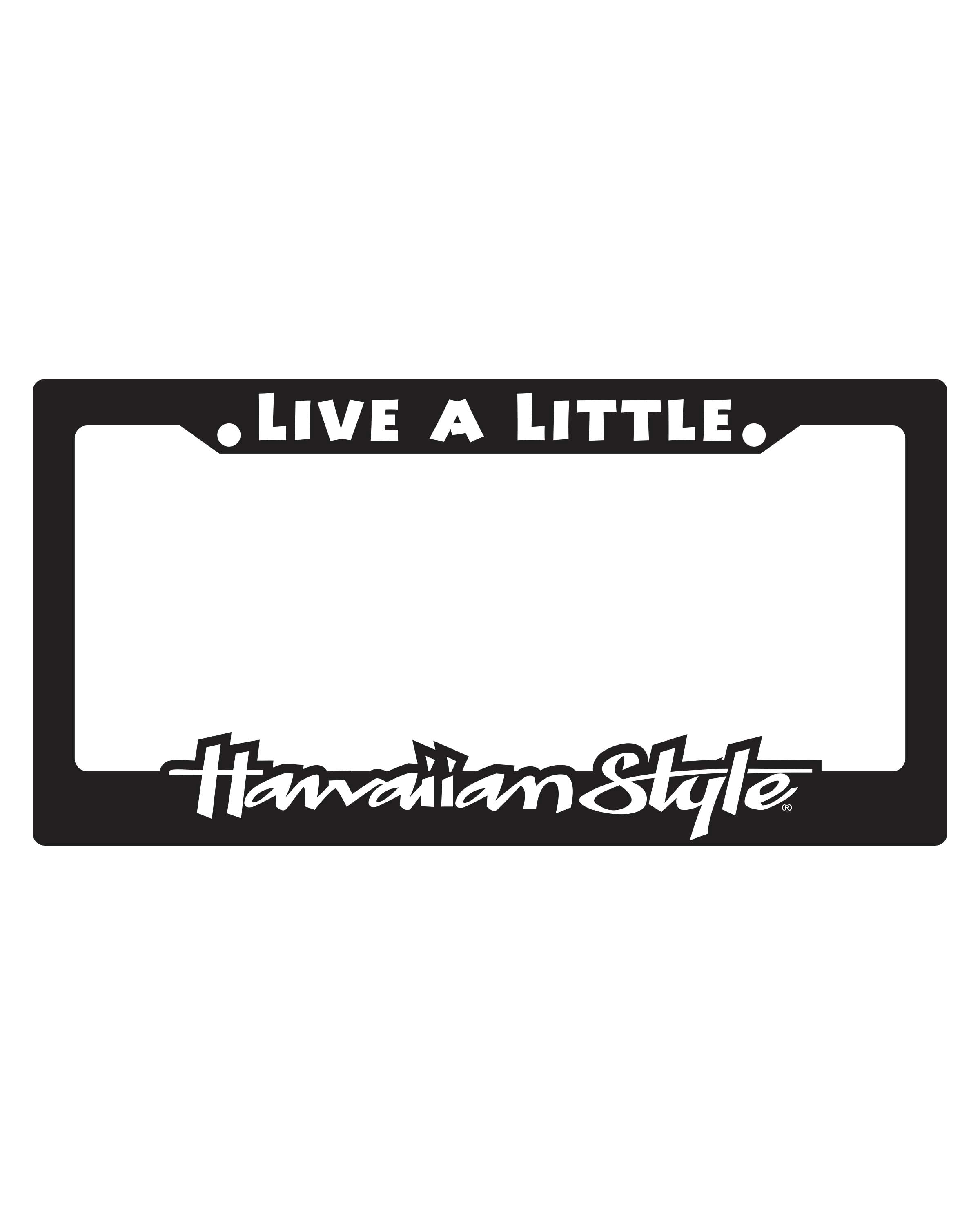 Live A Little License Plate Frame | Local Motion Hawaii
