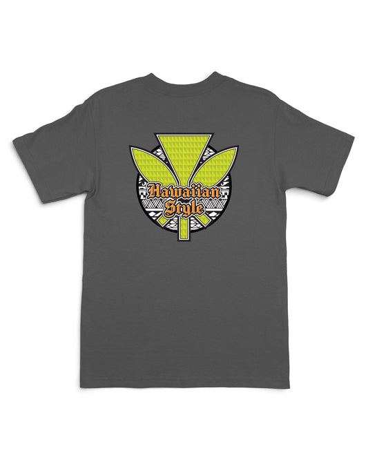 HAWAIIAN style flag on back of tee [charcoal]