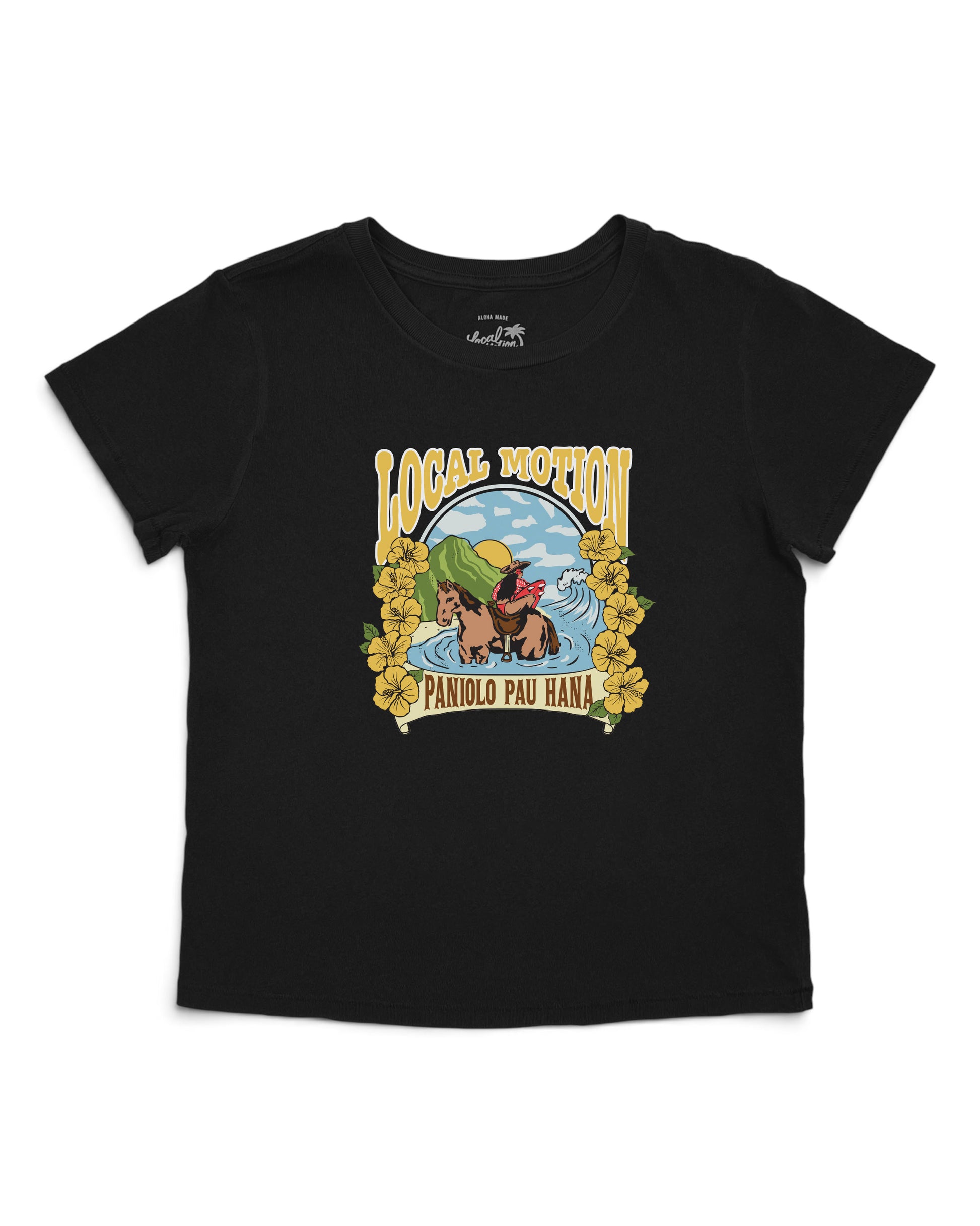 PANIOLO PAU HANA VINTAGE TEE in Black [black]