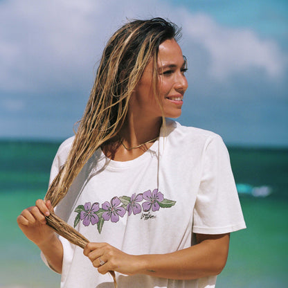 HIBISCUS STRIPE OVERSIZED TEE