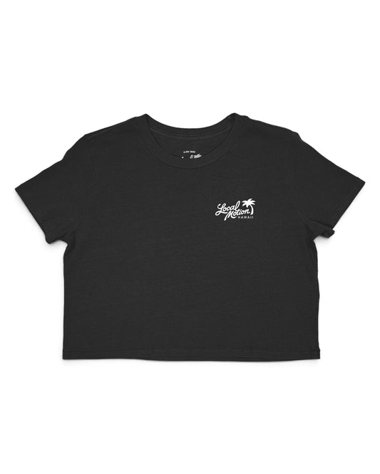 PUAKENIKENI LOGO CROP TEE in Black-FRONT view [black]