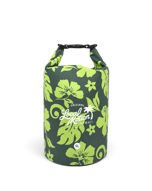 Dry cooler bag with monstera leaves [forest green/lime]