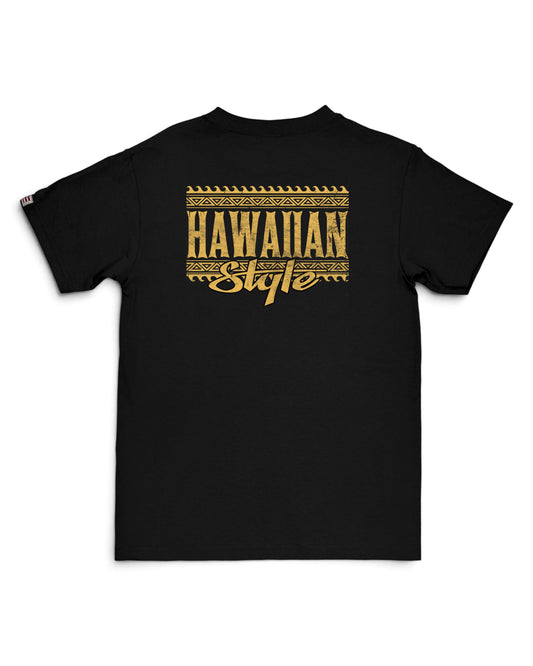 A black short-sleeve t-shirt shown from the back [black]