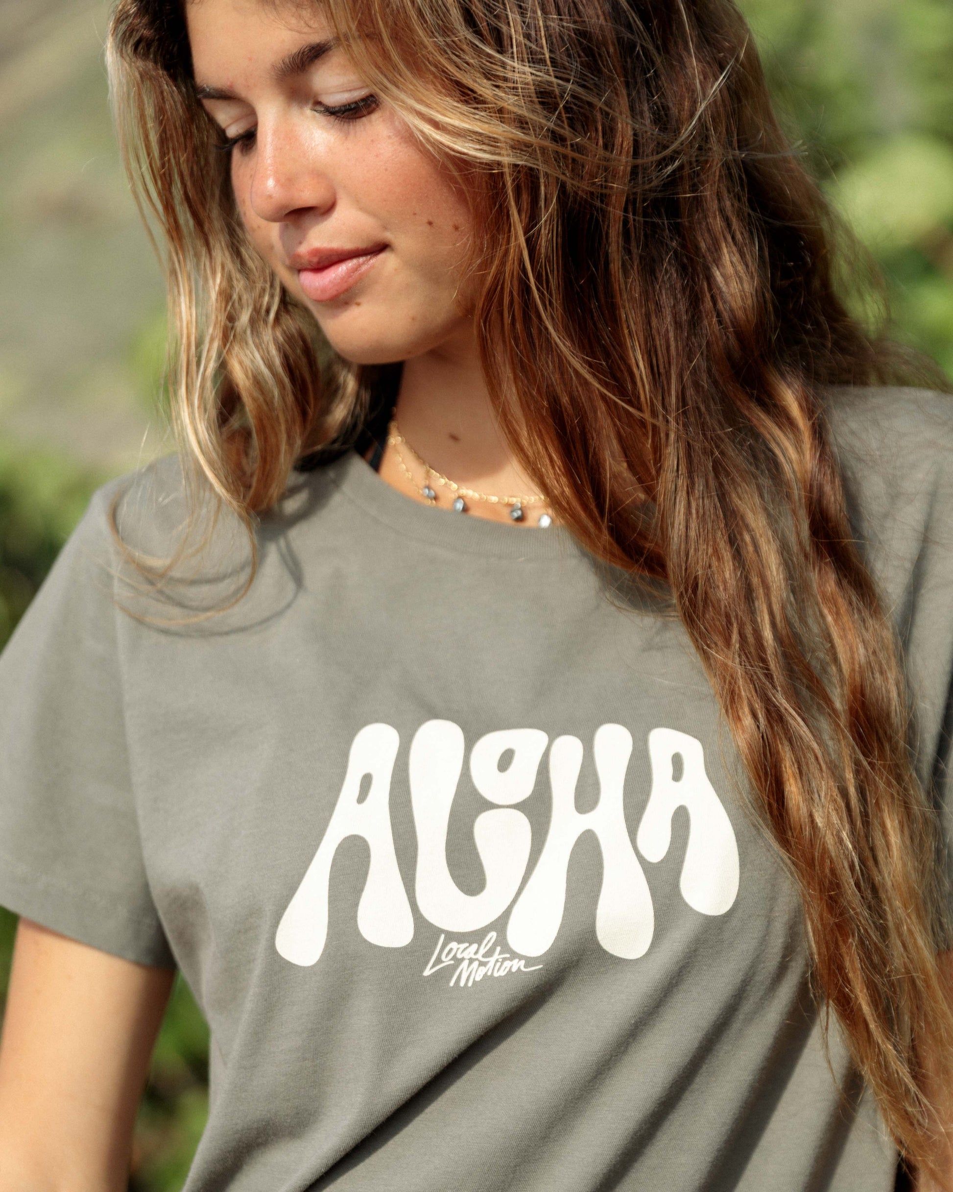PUFFY ALOHA TEE in Moss - lifestyle photo