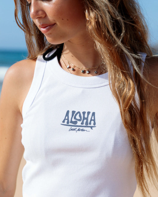 SURF ALOHA RIB CROP TANK