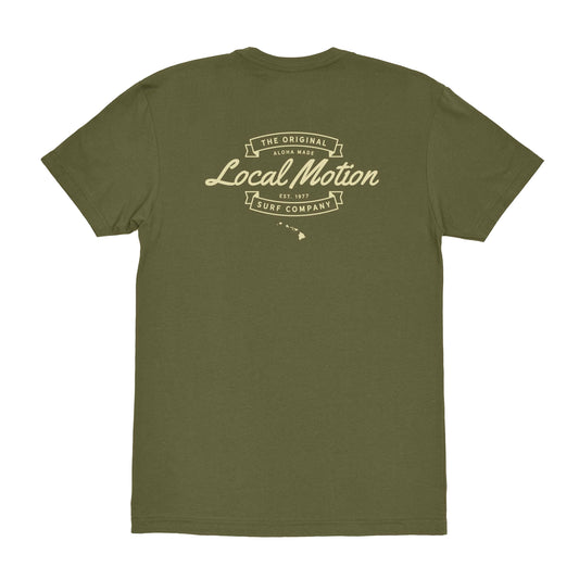 SCRIPT RIBBON TEE in Military - back view