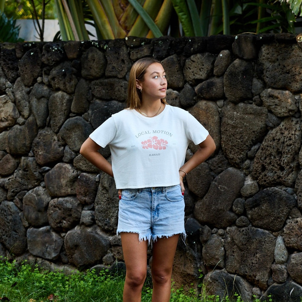HIBISCUS VINT CROP TEE