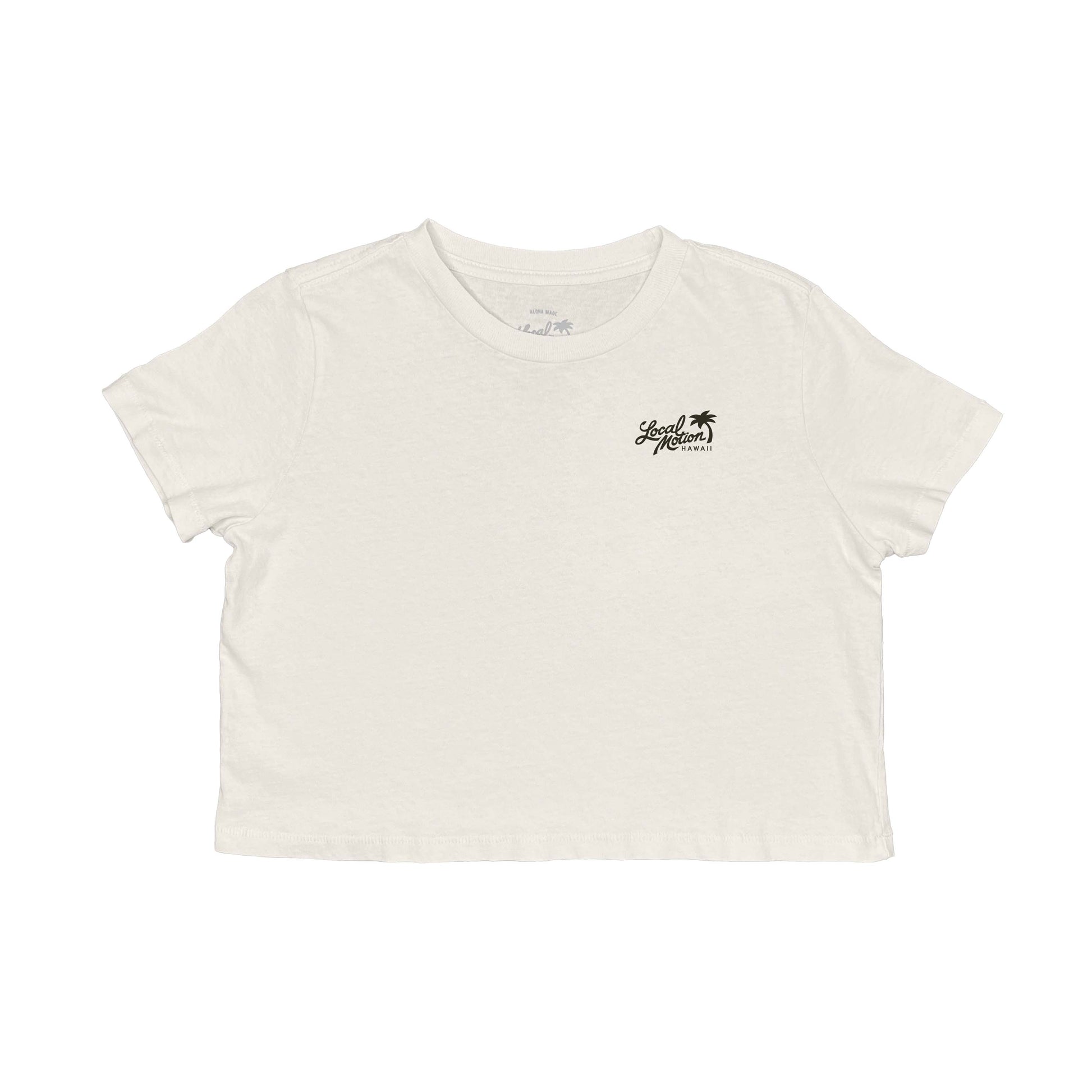 RIDE OR DIE CROP TEE in Parchment - front view