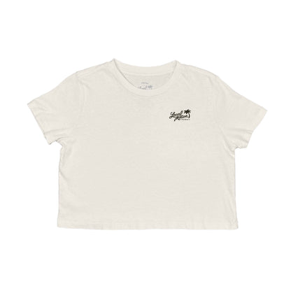 RIDE OR DIE CROP TEE in Parchment - front view