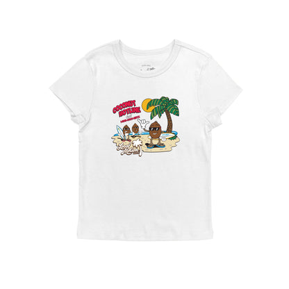 COCO-NUTZ BABY TEE in Vintage White - front view
