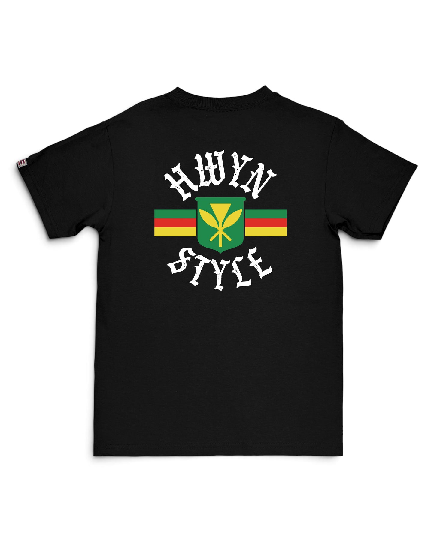 A black short-sleeve t-shirt shown from the back [black]