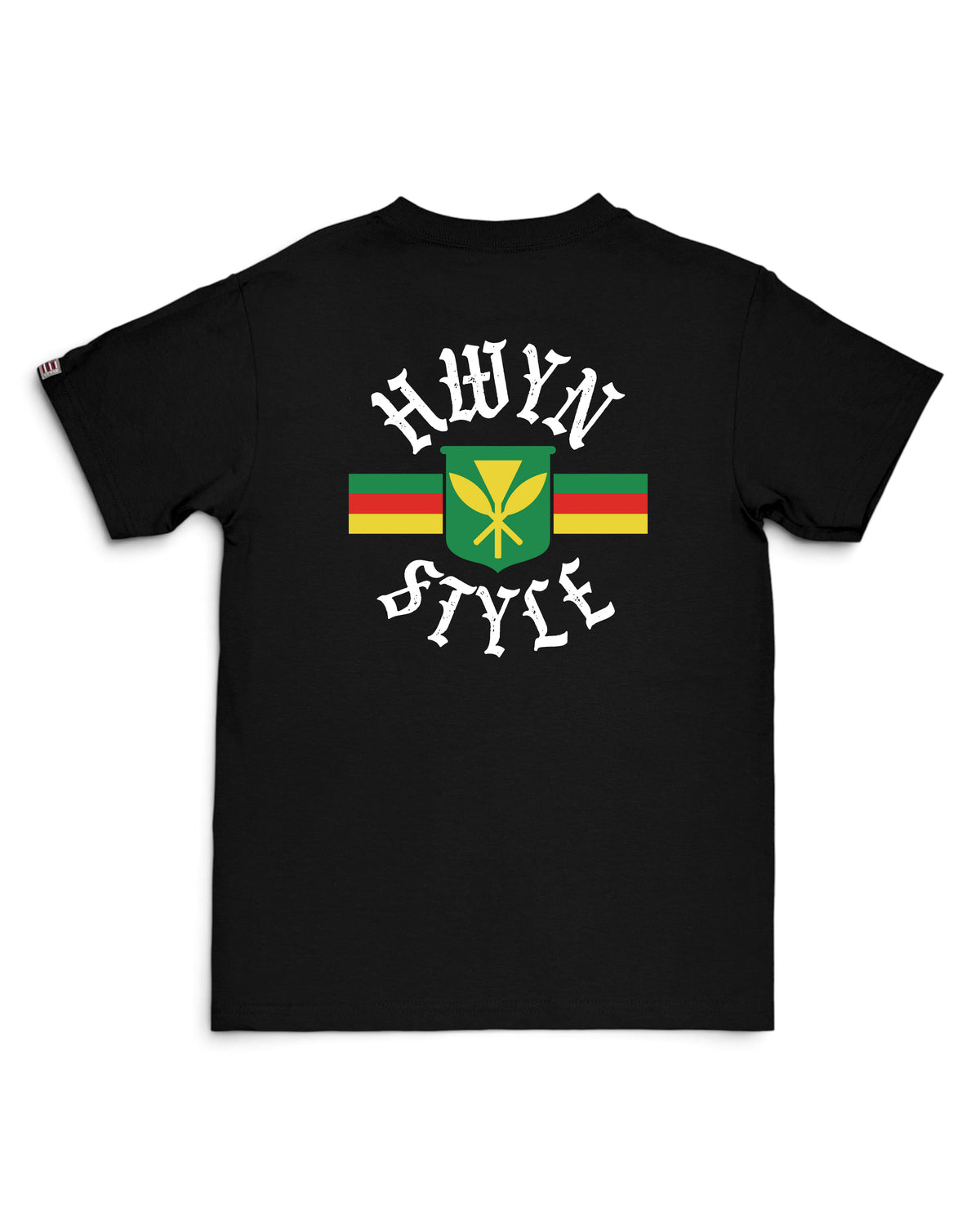 A black short-sleeve t-shirt shown from the back [black]