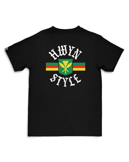 A black short-sleeve t-shirt shown from the back [black]